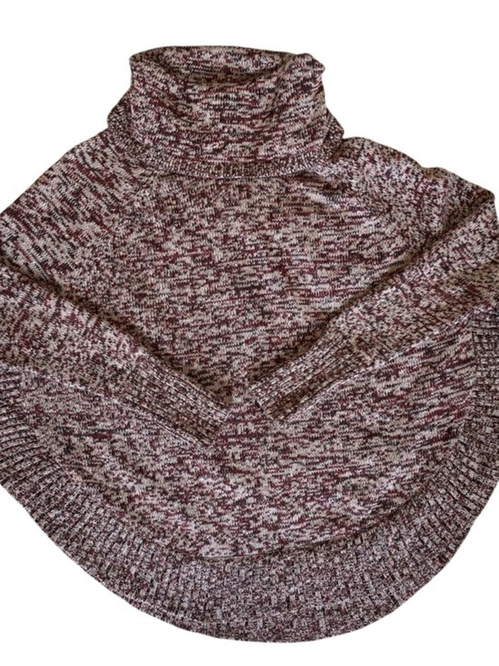 Leo & Nicole Poncho Pullover Knit Sweater Turtleneck Long Sleeve Womens Size M